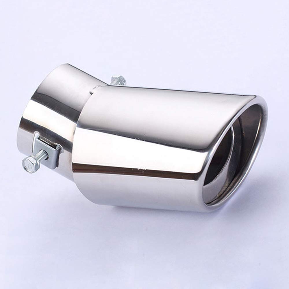 Automaze Car Exhaust Tail Muffler Tip Show Pipe 60mm, Curved Oval, Stainless Steel - Image 4